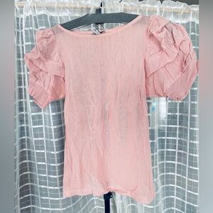 Morgane Le Fay Pink  Navy And Black Mesh Top